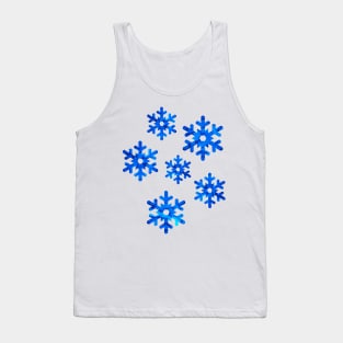 Watercolor Snowflakes (Blue) Tank Top